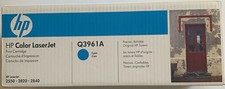 HP Color LaserJet Toner Cartridge Q3961A Cyan 2550-2820-2840 Genuine Original picture