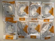 NEW  SET of  8 (eight)  USB-A to USB-C  6ft  cables (white) picture