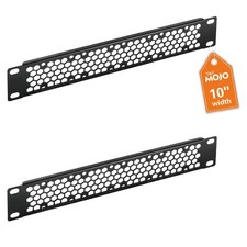2 Pack Vented 1U Blank Rack Mount Panel, Steel Patch Panel Filler for 10