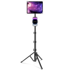 Elitehood iPad Tripod Stand, 65 Inch Height Adjustable 9.5-14.5 inch, Black  picture