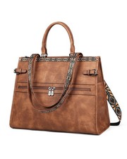 FADEON Laptop Bag for Women Designer PU Leather, 15.6inch picture