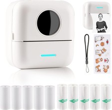 White - HuiJuKeJi X5 Mini Sticker Printer Bluetooth Smart Pocket Inkless Thermal picture