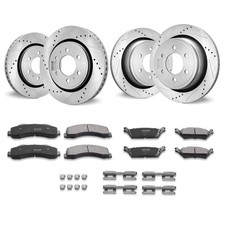  Front and Rear Brake Kit Compatible with 2012-2020 Ford F-150(MPB Only), Drille picture