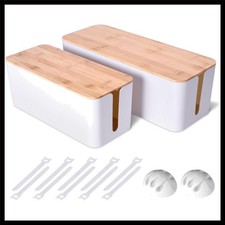 Wooden Style Cable Management Box Set for Indoor Use - Cord Organizer and Hider picture