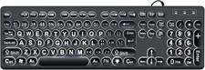 Mcsaite Wired Backlit USB Keyboard - 104 Keys Standard Full Size with White LED picture