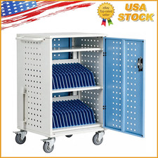 Laptop Charging Cart w/ Lockable Casters 16 20 32 Device Mobile Charging Station picture