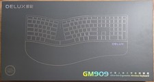 DELUX GM909 Ultra-Thin Ergonomic Wireless Keyboard Split Design Black USB-C BNIB picture