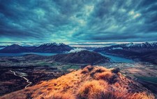 Landscape nature mountains r overcast clouds snowy peak Custom Gaming Mat Desk picture