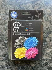 Genuine HP 67XL Black High-Yield/67 Tri-Color Ink Combo Sealed New exp AUG 2027 picture