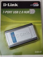 D-Link 7 Port USB 2.0 Hub Wired High Speed AC Adapter & USB Cable New Sealed picture