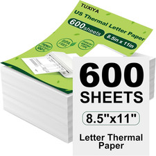 600 Sheets Thermal Printer Paper 8.5 X 11 Inch picture