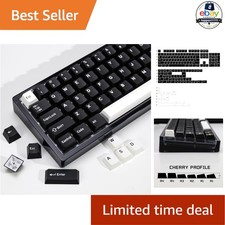 PBT Double Shot Keycap Set WOB Black White 174 Keys Cherry Profile Gaming picture
