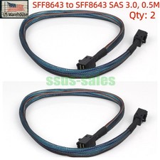 2PCS SFF8643 to SFF8643 Mini SAS HD Cable For Server RAID Controller 50cm US picture