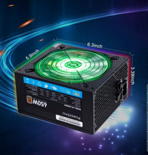 PowerSpec RGB LED Fan 650W 80plus Bronze 2x PCIE Modular ATX 12V Power Supply PS picture