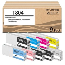 9  Pack T804 Ink Cartridge 9-Colors 700ml for SureColor P6000 P7000 P8000 picture