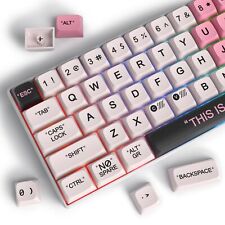 PBT Pink Plastic Keycaps Dye-Sublimation Cute Keycaps XDA Profile 144 Keys Ke... picture