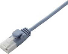 Elecom LAN cable CAT6 Gigabit claw crease prevention slim 5m blue from Japan picture