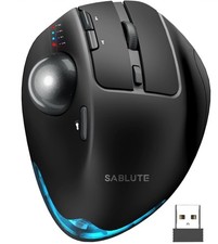 SABLUTE MA M1 Pro Ergonomic Adjustable DPI Wireless Trackball Mouse Black picture