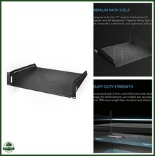 Vented Rack Shelf 2U Heavy Duty 16 Inch Deep 100 lb Capacity Office Equipment picture