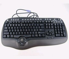NEW - BTC KEYBOARD PS/2 MULTIMEDIA Ergonomic PS2 Wired QWERTY 8190A SCROLL WHEEL picture