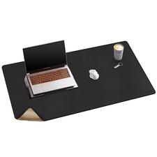 Black 40x20 Inch Extra Large Desk Mat PU Leather Cork XXL Mouse Pad Office picture