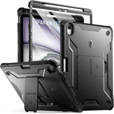 For iPad Air 6th/5th/4th Gen Case Built in Screen And Pencil holder Cover Black picture
