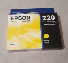 NEW Genuine Epson 220 Yellow T220420 Ink Cartridge  Expiration 10/2019 picture