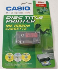New Casio Disc Title Printer Ink Ribbon Cassette Red TR-18RD-s picture