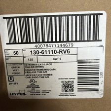 New BOX OF 26 Sealed Leviton 61110-RV6, eXtreme Cat 6 QuickPort Connector, Green picture