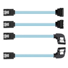 CY 4pcs Angled Internal 4-SATA to 4SATA 7pin Target Disk 6Gbps Server Cable 25cm picture
