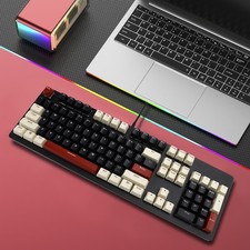 104-Key Wired Mechanical Linear Switch Gaming Keyboard Blue Switch Black picture