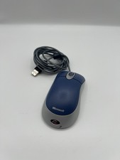 Microsoft Optical Mouse Blue Wired USB PS2 Compatible Optical Clean works TESTED picture