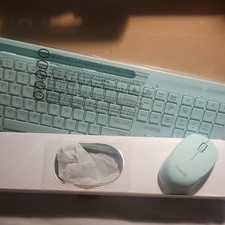 WISFOX Wireless Keyboard and Mouse Bundle Mint Green QWERTY English picture