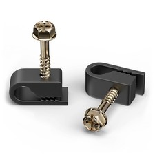 Single Coaxial Cable Clips Cat6 Electrical Wire Cable Clip 1/4 In 6 Mm Screw C picture