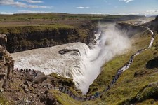 Landscape nature iceland gullfoss falls Custom Gaming Mat Desk picture