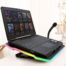 RGB Laptop Cooling Pad with LED Rim USB Powered Fan with Silent Laptop Stand picture