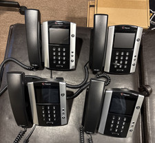 Lot Of (4) Polycom VVX 601 Desktop Phones W/Handsets & Stands, 2201-48600-001 picture