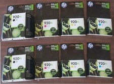 2 SETS GENUINE FACTORY SEALED HP 920XL High Yield INKJET CARTRIDGES 2017-2018 picture