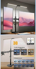Dual Monitor Stand with Light Bar, Height Adjustable, Tilt/Rotate, VESA 75/100 picture