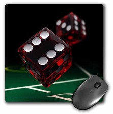 3dRose Craps dice in mid-air roll rolling table gamble gambling casino MousePad picture