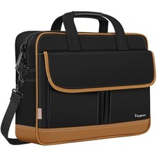 Versatile Leather Briefcase for Men - 15.6 Inch Laptop Bag with Multiple Pockets picture