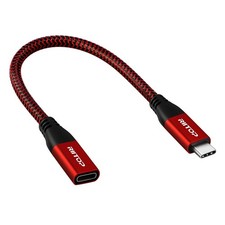 RIITOP USB C Extension Cable Short, USB-C Male to 7.8inch(20cm), Red 7.8inch picture