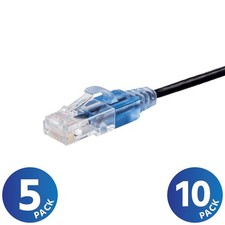 5 10 PACK Slim CAT6a RJ45 Ethernet Network Patch Cable 10G Copper Wire 30AWG LOT picture