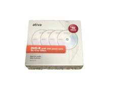 ATIVA DVD-R disc 10 Pk +Jewel Cases Slim  16x 4.7GB Factory Seal  picture