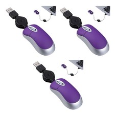 USB Mouse 3 Pcs 3 Inch Mini Travel Mouse USBA 31Inch Retractable Corded 1000DPI picture