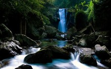 Landscape nature waterfall water stones rocks plants Custom Gaming Mat Desk picture