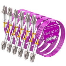SpeedyCables OM4 LC to LC Fiber Patch Cable 3M 6-Pack Duplex Multimode MMF LSZH picture