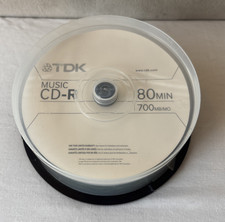 TDK 80 Minute Music CD-R 20 Discs 700 MB/MO Open Spindel Pack picture