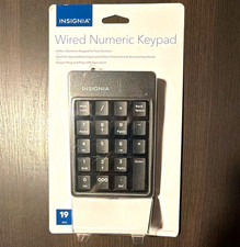 New Sealed Insignia Wired USB 19-Key Numeric Keypad Black NS-PNKNUM19 picture