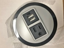 Byrne Power Data Center Node Silver/Black 1-Outlet 1-2port USB Interlink   #9821 picture